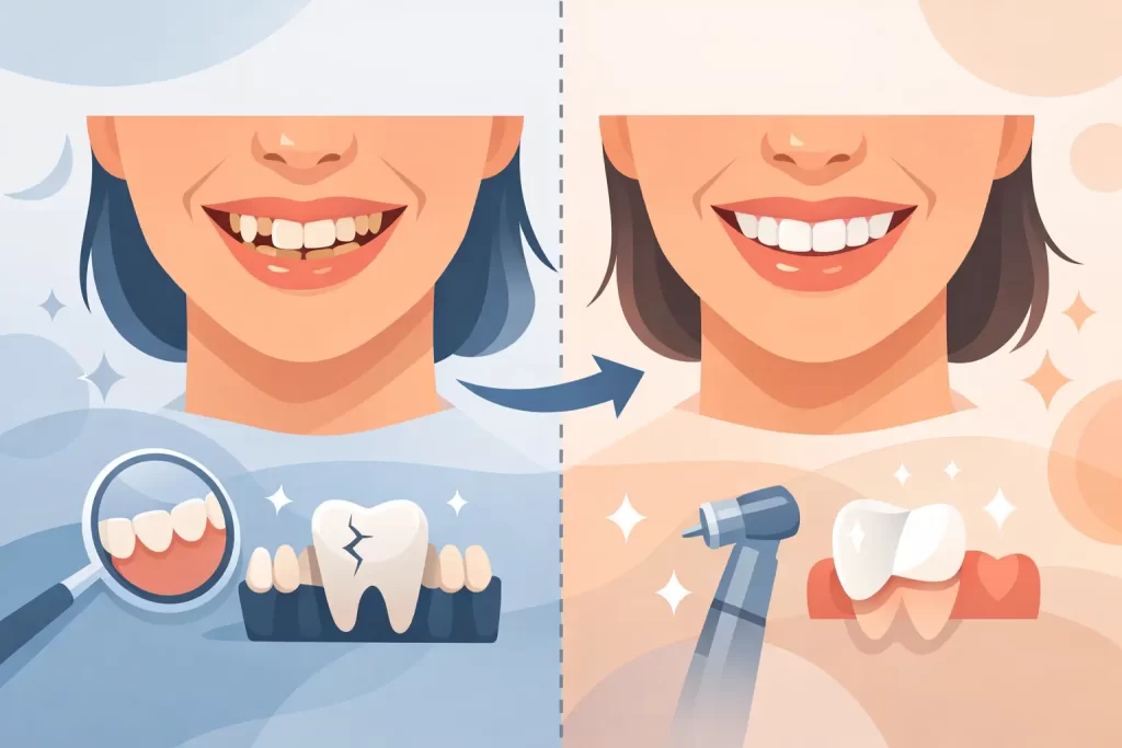 Diseño de sonrisa antes y después real