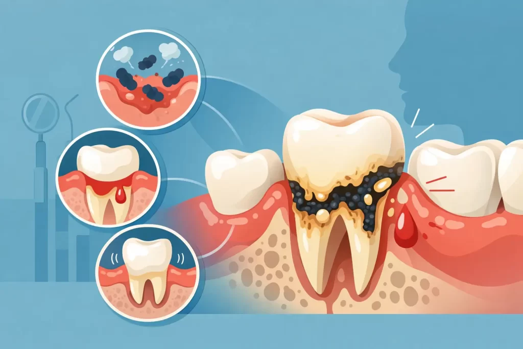 Síntomas de enfermedad periodontal avanzada